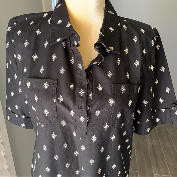 KAREN SCOTT PRINTED POLO COLLAR DRESS SIZE M - Picture 5 of 11